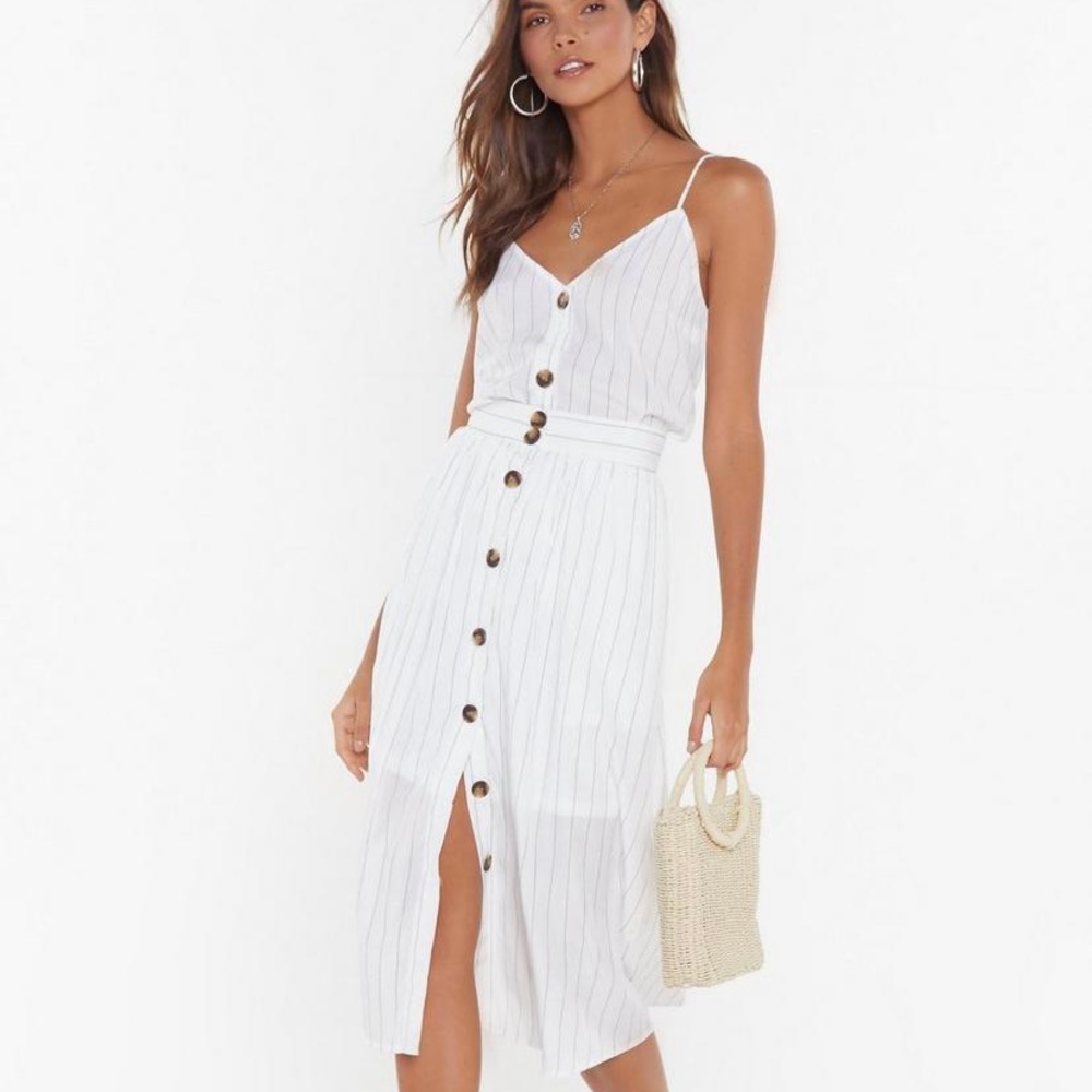 striped tank midi skirt set